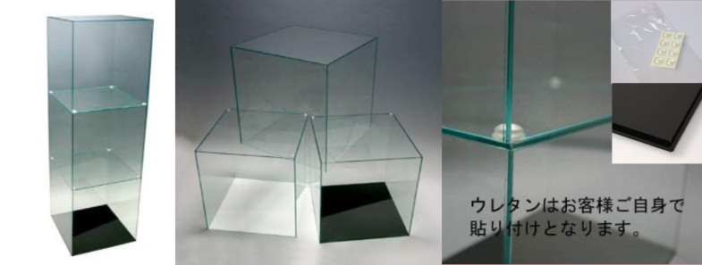 プラスアート アクリル3段ケースB ガラスエッジ　幅30㎝奥行30㎝高さ91.2㎝ 3AG-3D ディスプレイケース